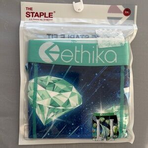 Ethika The Staple Blue and Green Diamond Boxers 3XL Mens Boxer Briefs